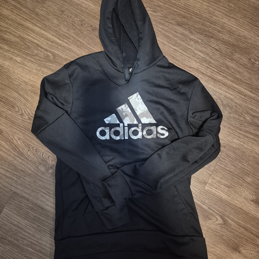 Adidas Black and White Logo Hoodie